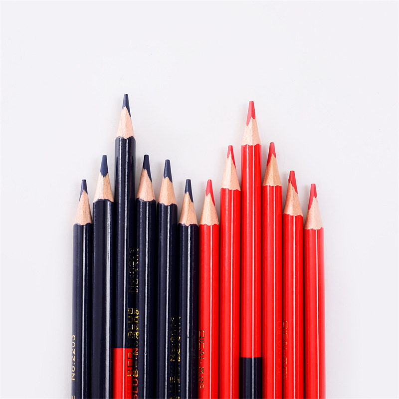 学生绘画学习用 红蓝双头彩色铅笔 新品盒装红蓝双色彩铅 齐才详情2