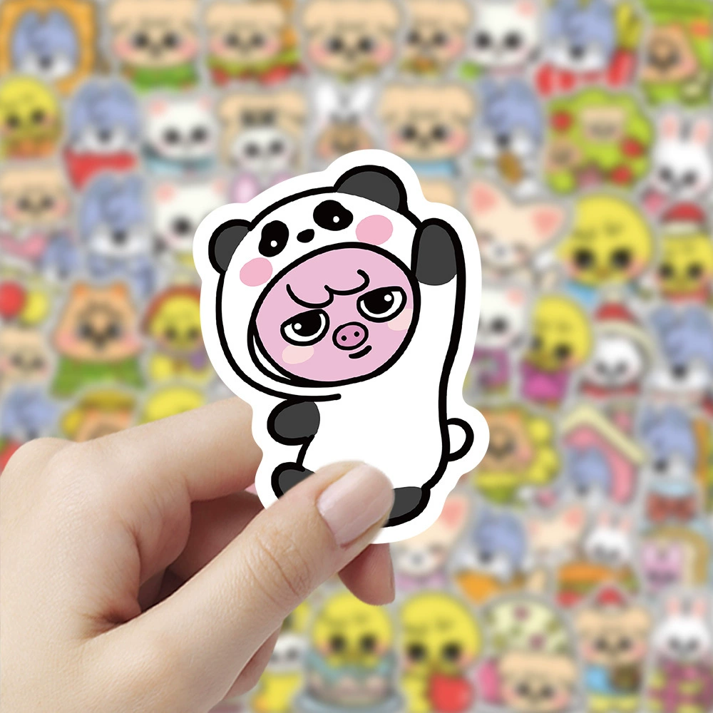 Кролик в стиле мультфильм stickers, 100 штук, с милыми медведями, котёнком, граффити