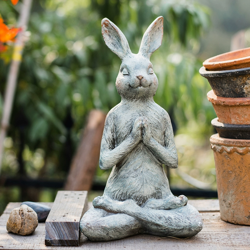Йога Кролик Бакалея Украшение для сада и двора Настольные украшения Винтажные сказочные подарки на новоселье