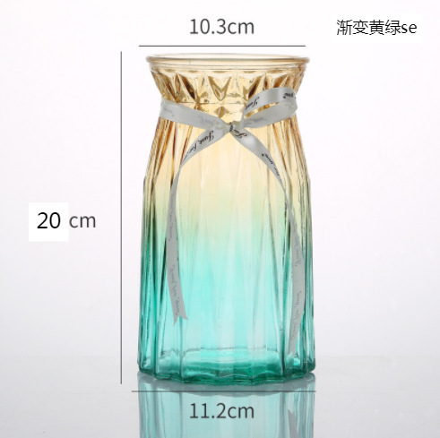 北欧创意透明玻璃花瓶水培绿萝植物干花鲜花插花瓶客厅装饰摆件|undefined