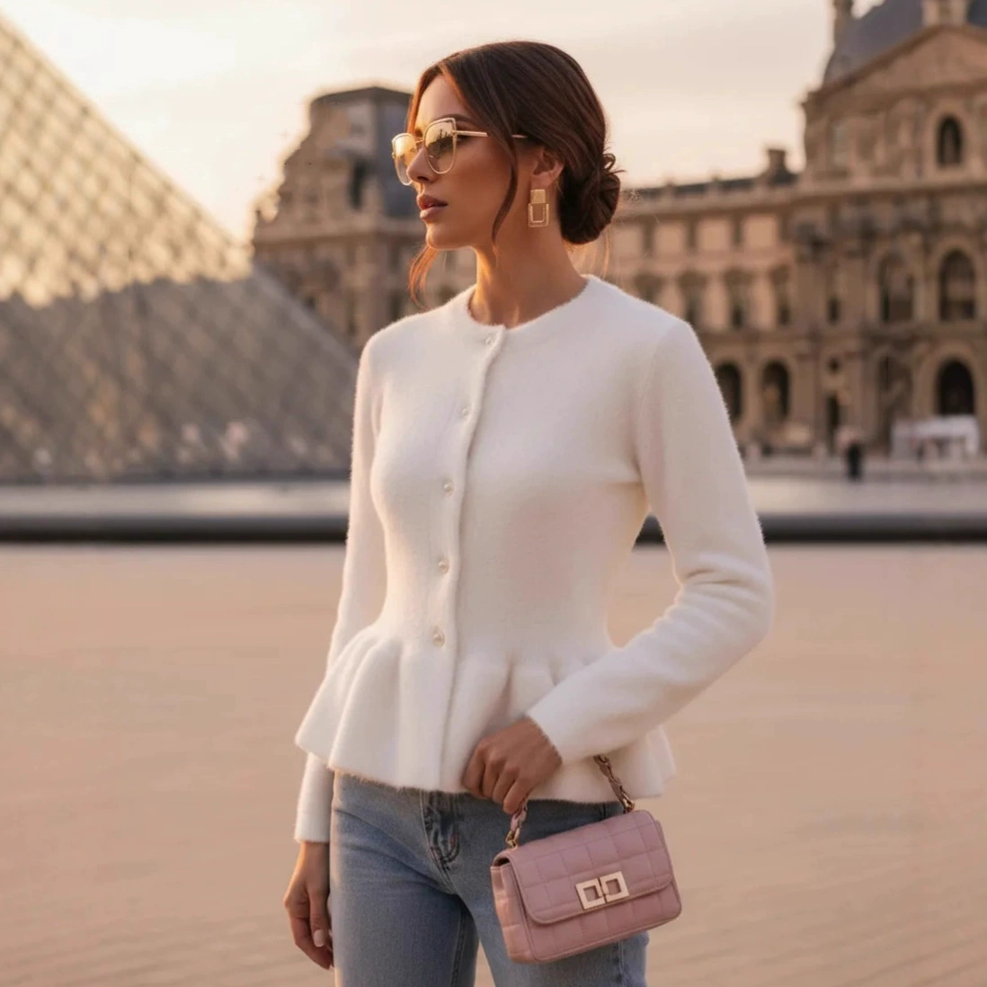 Женский бархатный кардиган из искусственного норкового бархата, осенне-зимний новый высококачественный топ с рыбьим хвостом, элегантная маленькая ароматная вязаная куртка