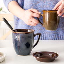 杯子创意个性潮流马克杯ins北欧家用咖啡杯窑变釉陶瓷水杯微瑕疵