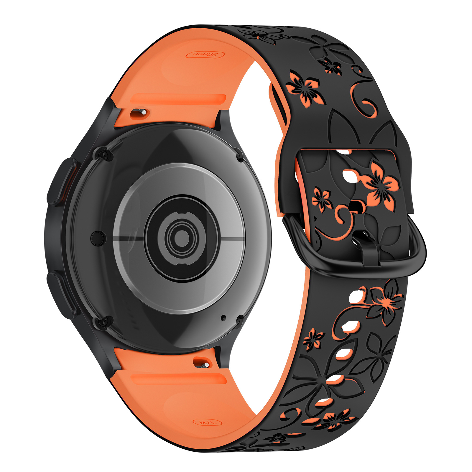 For Samsung watch4/5/6/7/FE two-color silicone printed strap 20mm seamless wristband