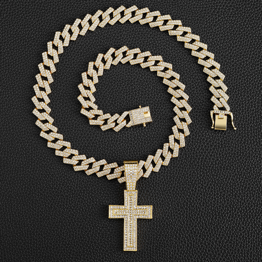 All Seasons Season IG Style Religion Cross Alloy Inlay Rhinestones Unisex Pendant Necklace Necklace Pendant Men Pendant Necklaces
