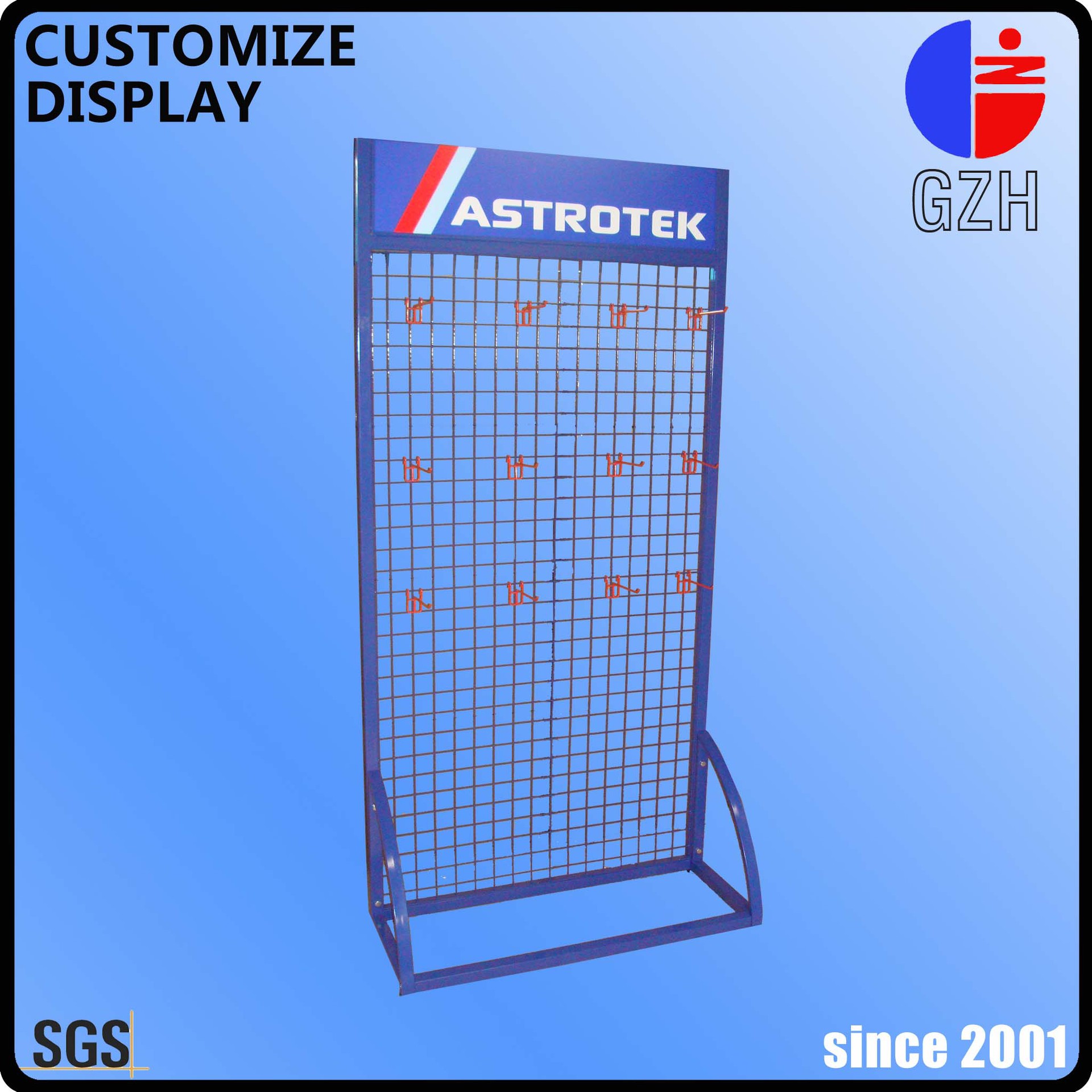 厂家供应展销架 带网篮挂钩 铁线网格展示架