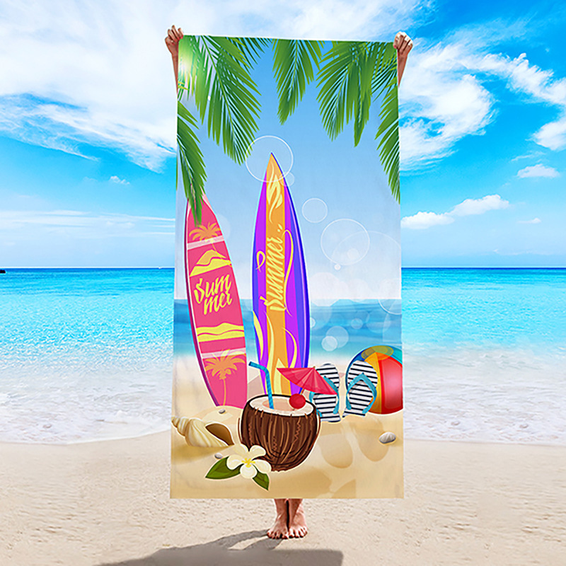 Toalla de playa transfronteriza, toalla de secado rápido, toalla de baño de microfibra, comercio exterior, Amazon, chal de natación con estampado digital europeo y americano