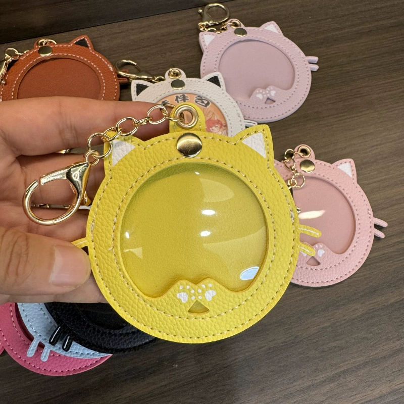 П pendant драгоценная мышка-котик, PVC и кожа с металлической пряжкой, диаметр 58/75 мм