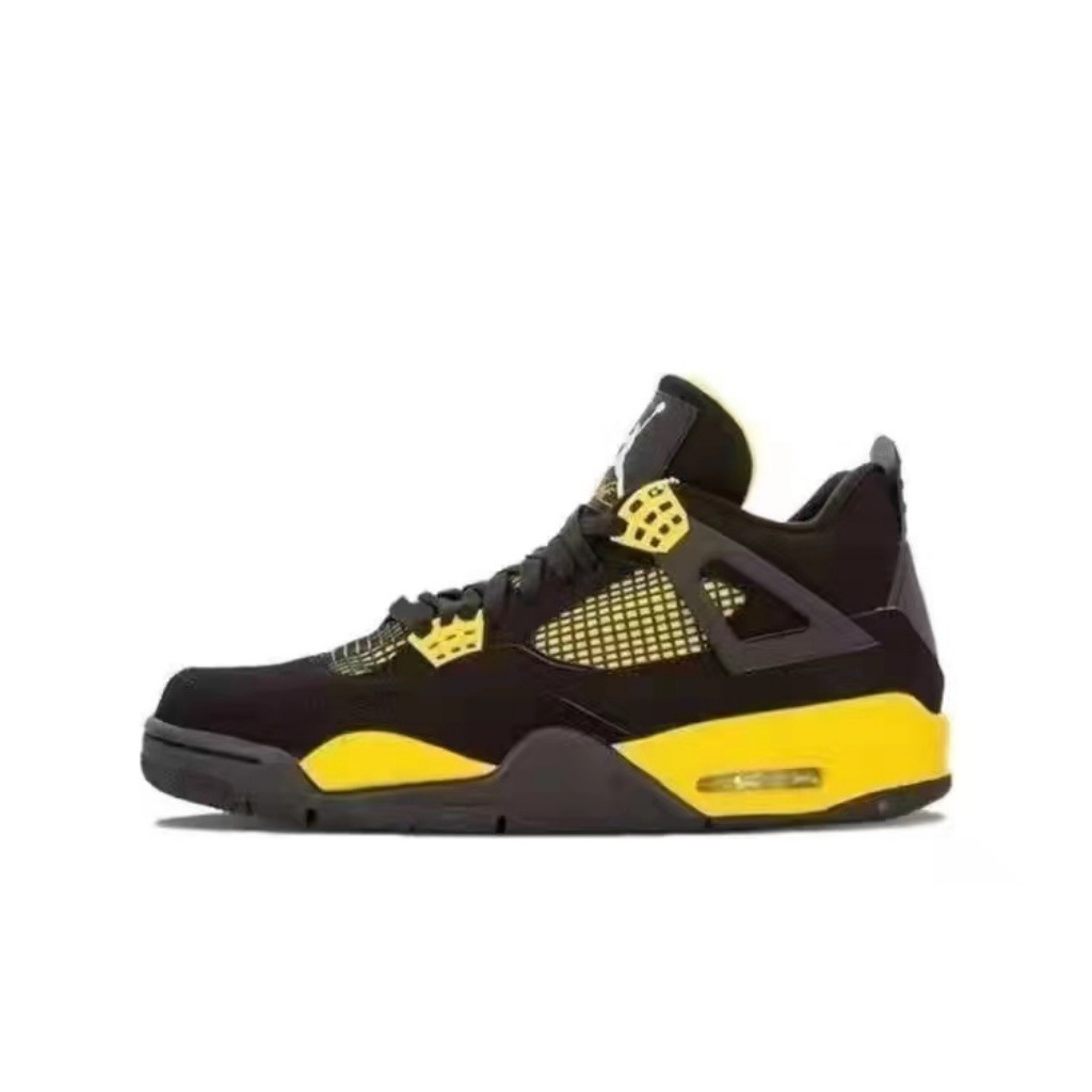 AJ4 negro negro negro rojo pequeño blanco cemento negro gato airbag zapatos de baloncesto Joe4 antideslizante zapatos de hombre y mujer zapatos deportivos transfronterizos image 38