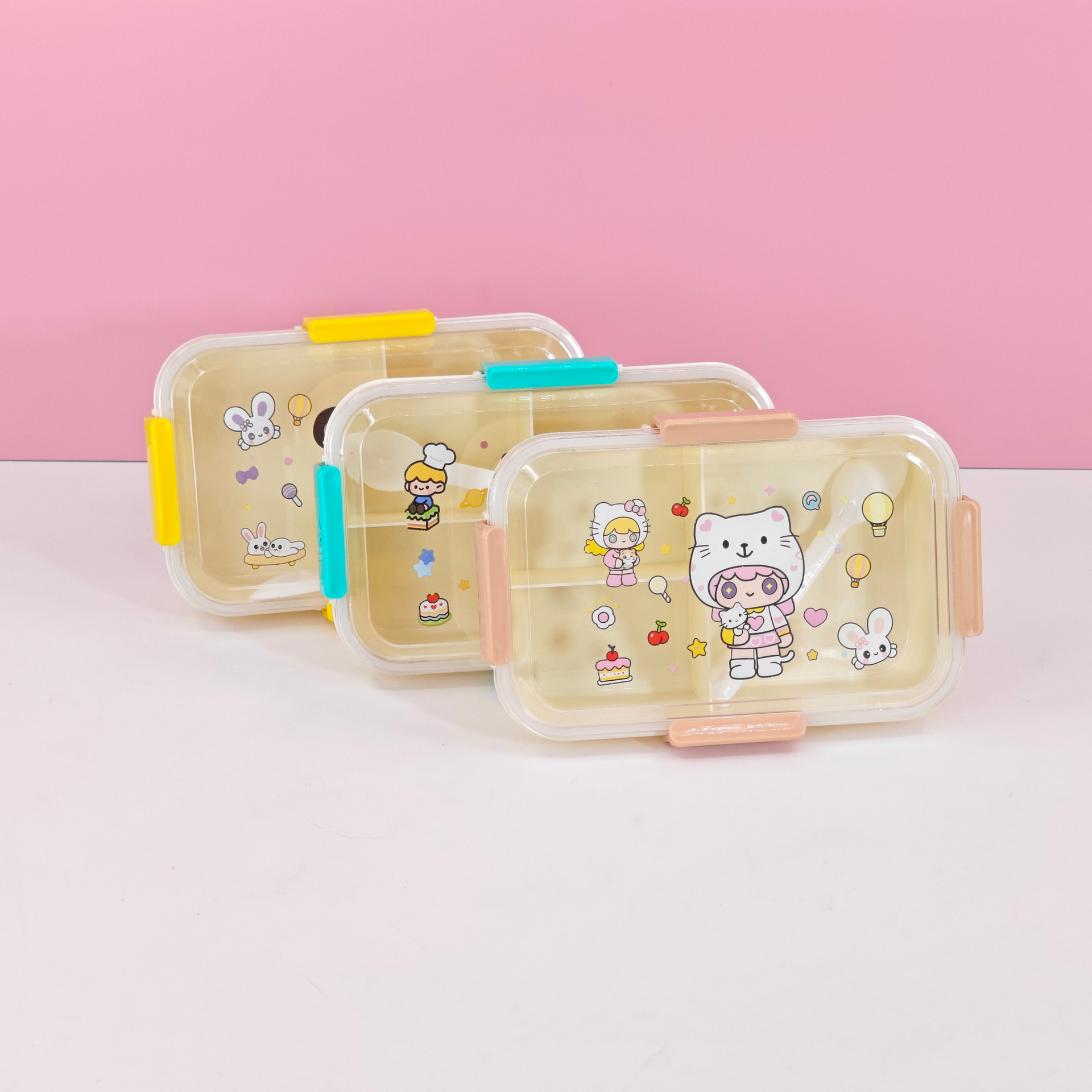 Caja de almuerzo de gran capacidad portátil para adultos para estudiantes puede calentarse por microondas caja de comidas de plástico PP