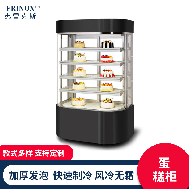 厂家供应日式侧边圆弧蛋糕柜 立式蛋糕柜 四层展示蛋糕柜