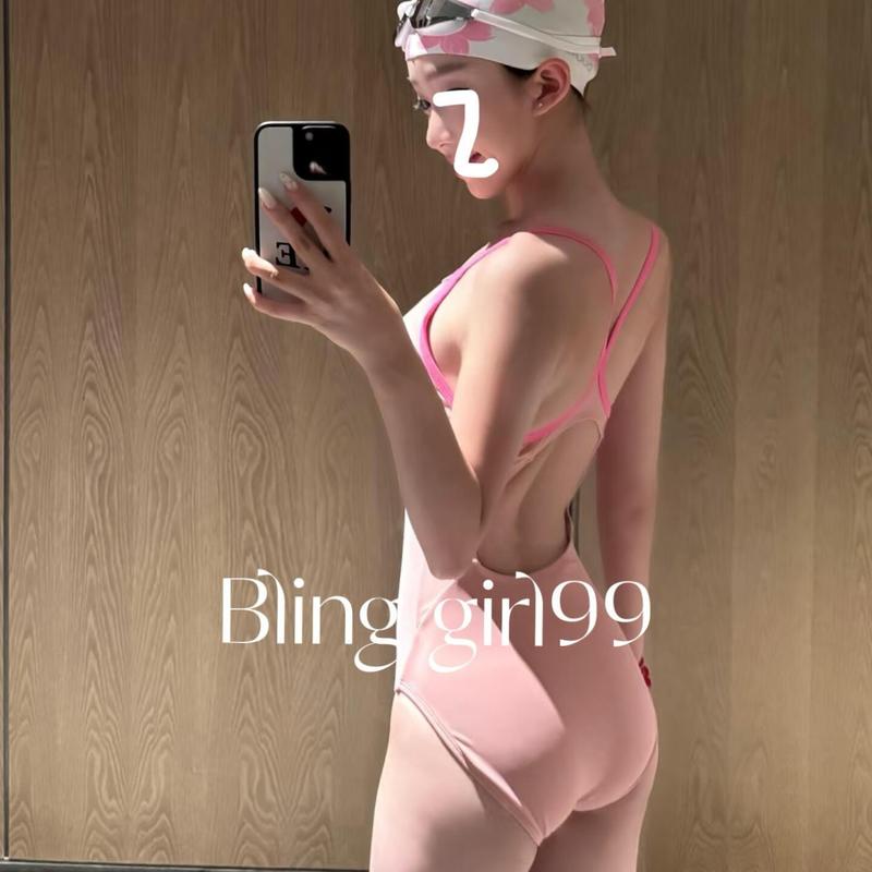 【蜜桃乌龙】显瘦遮臀连体泳衣女韩系ins风速干训练度假风泳装|undefined