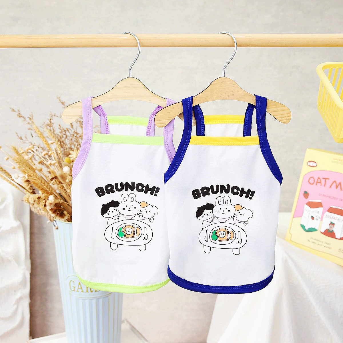 Одежда для домашних животных Одежда для собак Camisole Одежда для домашних животных Весна и лето Новый 23 Rabbit Lunch Sling