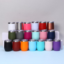 跨境亚马逊304不锈钢保温杯U形红酒杯随手蛋壳杯简约时尚口袋杯