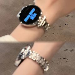 Huawei GT5/GT4/GT3/GT2 ストラップに適した軽くて豪華な新しいスタイル、小さな香りの細いスチールストラップ 41mm ダイヤモンド