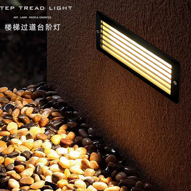 Cross-Border Supply of Led Embedded Footlights for Hotels, Villas, Stair Lights, Outdoor Waterproof Garden Step Lights