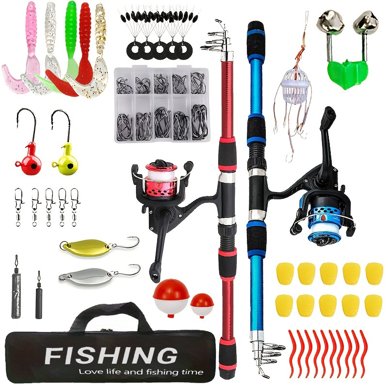 Double-rod two-piece children's fishing rod set 1.8M beginner fishing rod complete set mini fishing rod fishing gear set wholesale
