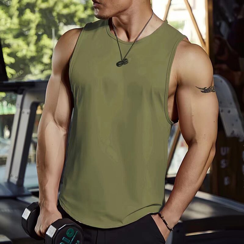 Summer New Style Muscle Fitness Trendy Brand Quick-drying Vest Ins Running Training Sports Breathable Sweat-wicking Sleeveless Men's T-shirt Summer New Style Muscle Fitness Trendy Brand Quick-drying Vest Ins Running Training Sports Breathable Sweat-wicking Sleeveless Men's T-shirt