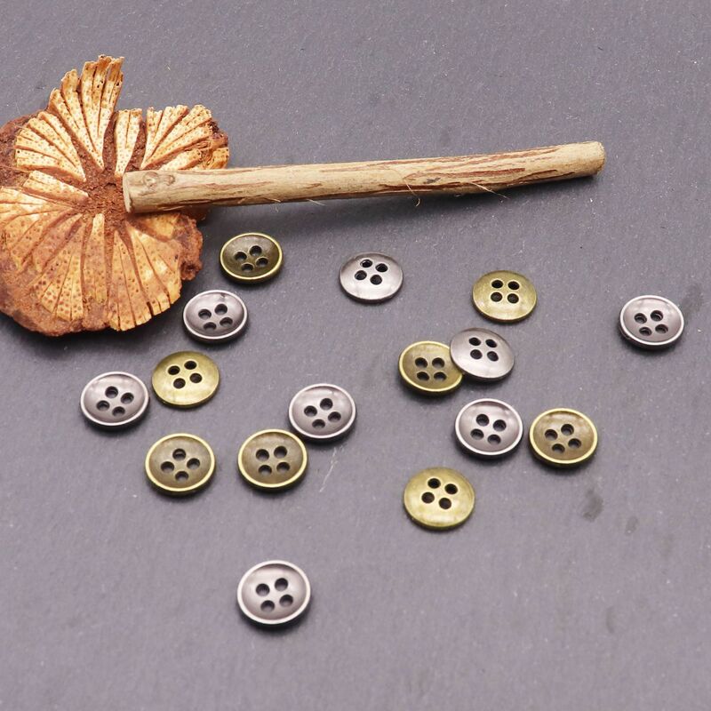 In stock retro four-eye bowl-shaped metal button shirt suit suit suit hidden button pants pocket round hand sewing button