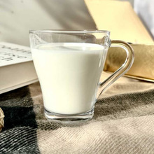 欧式简约透明玻璃杯耐热带把喝水杯子家用牛奶早餐杯咖啡杯马克杯
