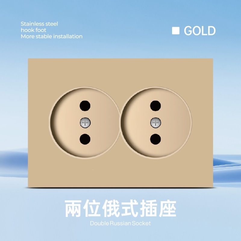 Interruptor y Tomacorriente de Pared Ultrafino Estándar Europeo de Bronce de Estaño y Fósforo Mecánico para Pared image 47