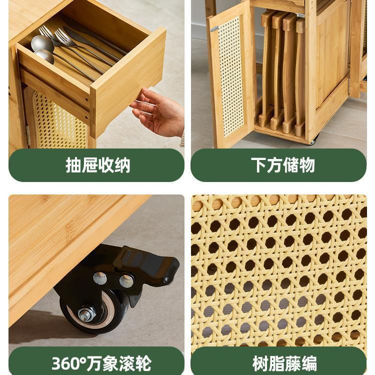 Mesa de comedor plegable de madera maciza hogar pequeño apartamento ratán cuadrado mesa de comedor retráctil japonés moderno simple combinación de mesa y silla