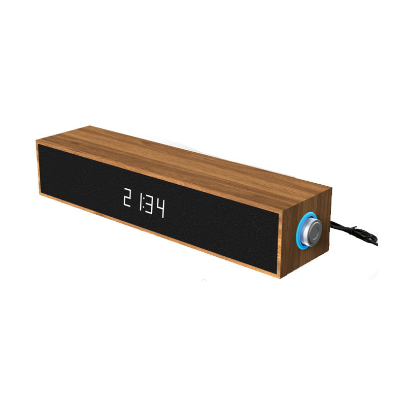 乐儿飞E3608木质音箱时钟显示蓝牙低音炮家用音响蓝牙桌面一线通|undefined