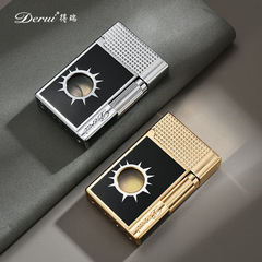 新款DR1613朗聲鋼音打火機充氣帶透視氣窗側打高端打火機