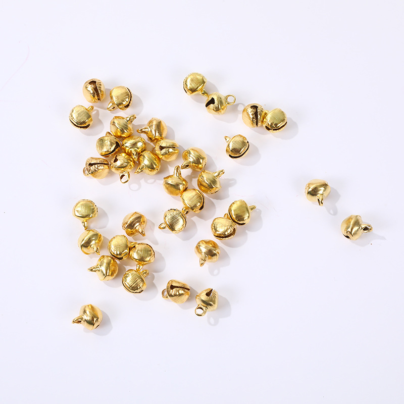 Cross-border Amazon color plating bell handmade DIY jewelry accessories word small bell gold silver