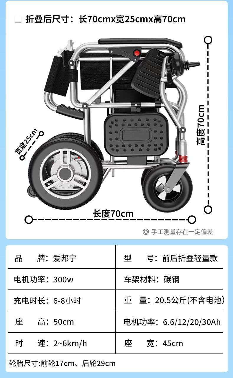 Aibangning electric wheelchair is a new portable, original-style, foldable mobility aid designed for the elderly to assist them in walking when they go out