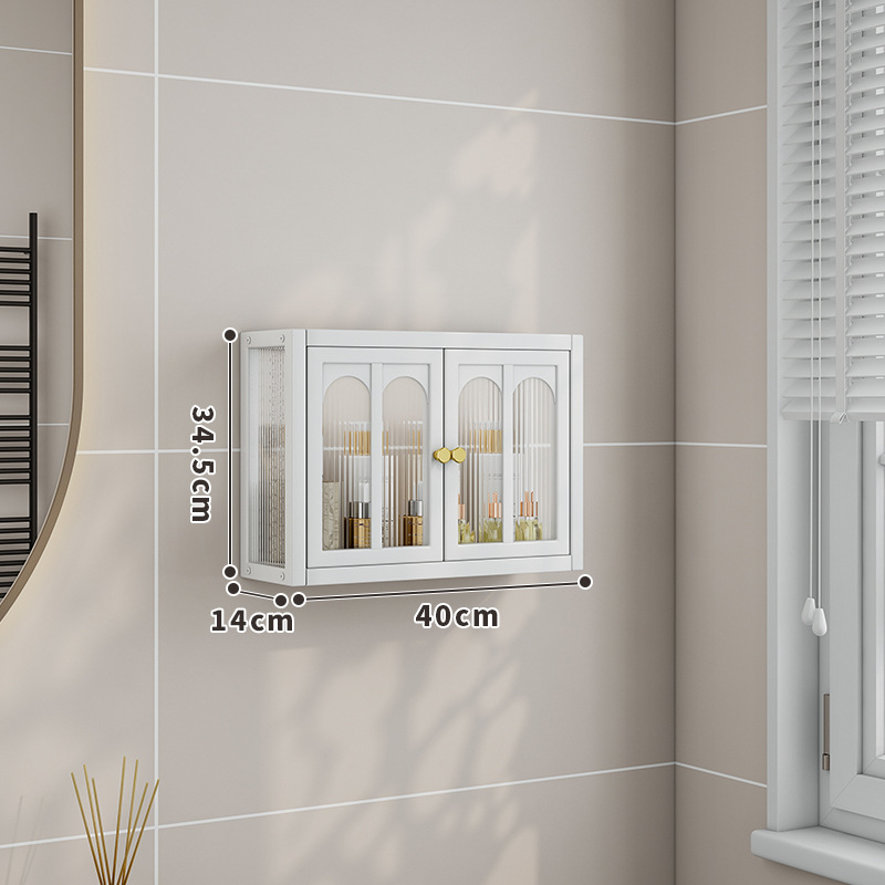 Estantes de pared sin clavos para el hogar, gabinetes a prueba de polvo, baños, gabinetes de pared, estantes, una pieza