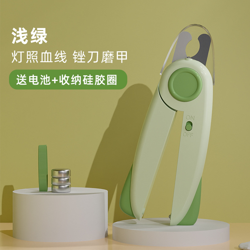 Suministros para mascotas Amazon nuevo pequeño cohete LED luz para mascotas cortaúñas profesional perro gato cortaúñas