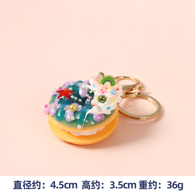 Simulación postre donut llavero colgante simulación pastel de frutas Decoración Accesorios cura pastel de crema