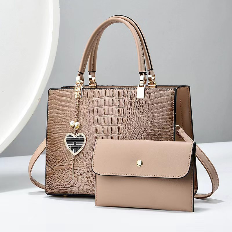 Taizhou bolso de mujer piel brillante cocodrilo piedra textura bolsa de gran capacidad de hombro bolso de mano bolsas grandes