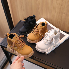2025年秋冬季新款时尚经典英伦风小男孩中筒靴子女童洋气百搭靴子