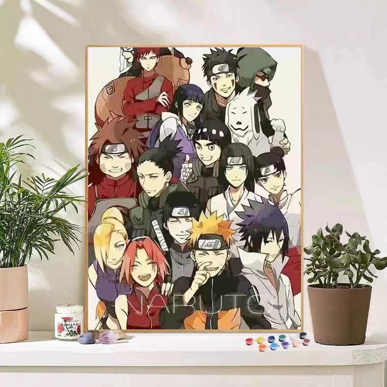 Esponja bebé Naruto digital al por mayor pintura al óleo DIY color relleno hecho a mano de dibujos animados papelería tienda puesto una generación