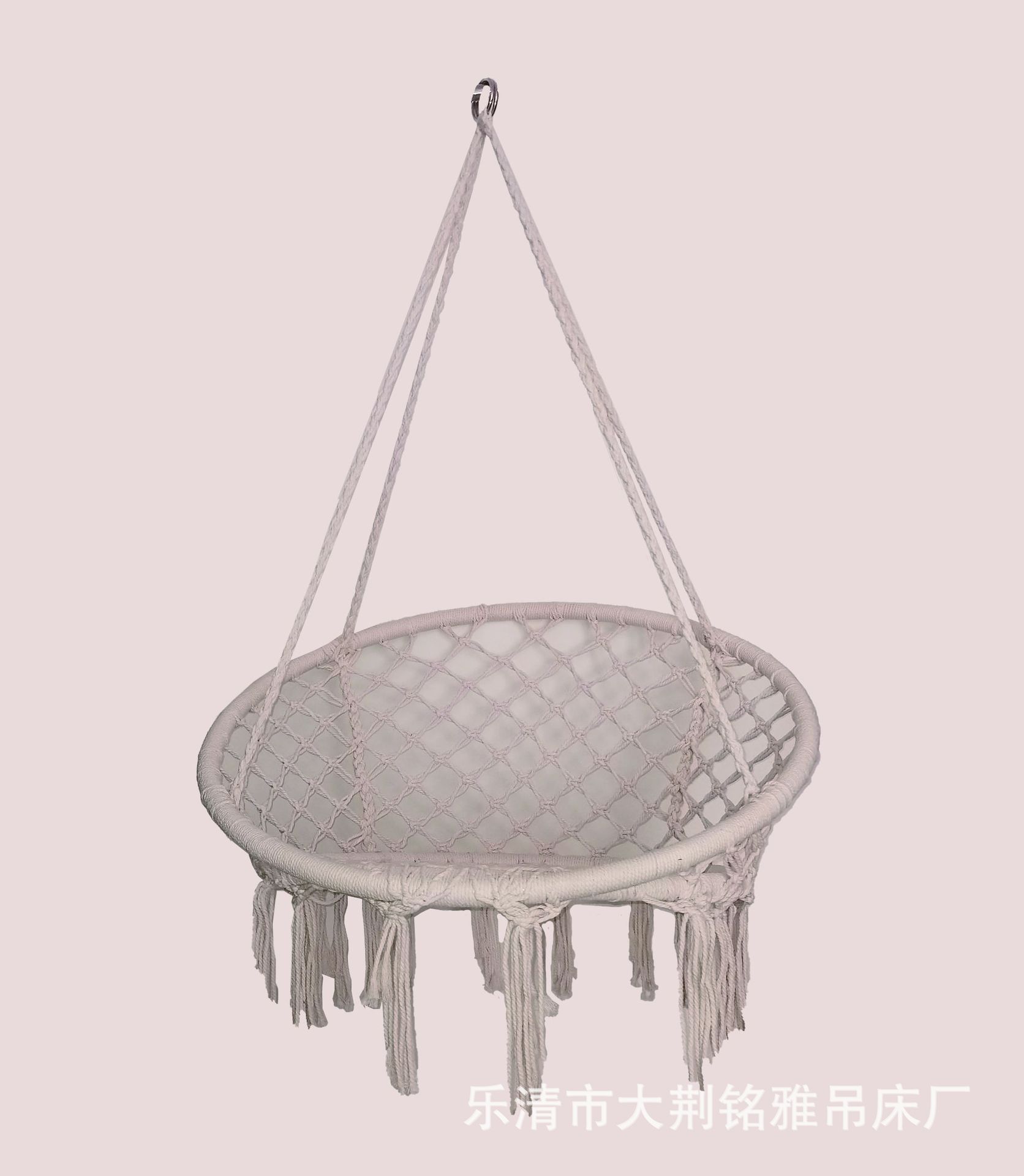 Fábrica al por mayor ins silla colgante Estilo nórdico cesta colgante hamaca cuerda de algodón interior tejida cesta colgante borla columpio