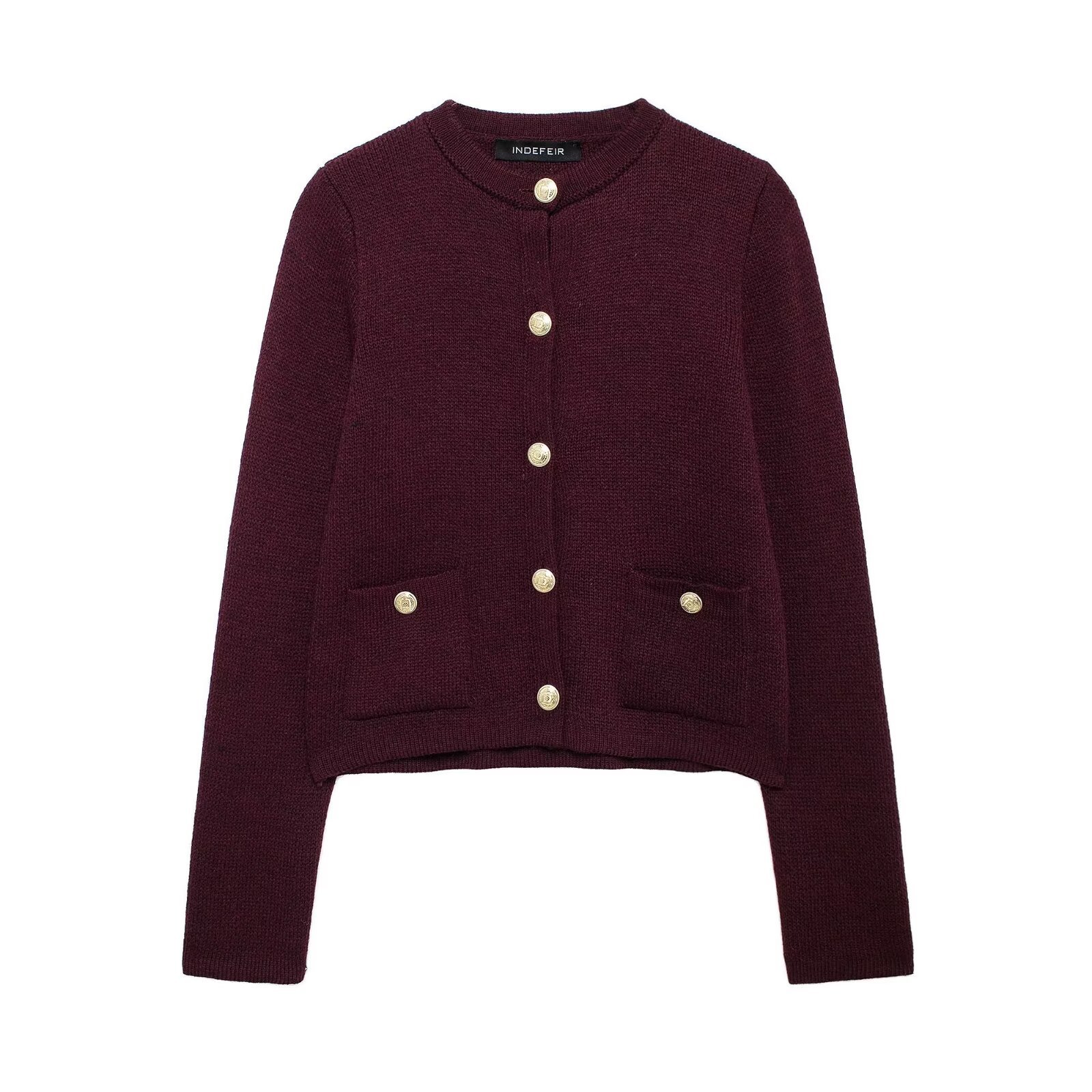 Polyester Fabric Type Wholesale Women's Streetwear Solid Color Long Sleeve Sweaters & Cardigans