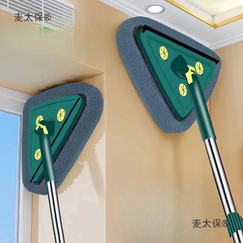 Triangular Telescopic Mop for Wall Cleaning, Household Ceiling Cleaning, Dust Removal, and General Cleaning by Metabo