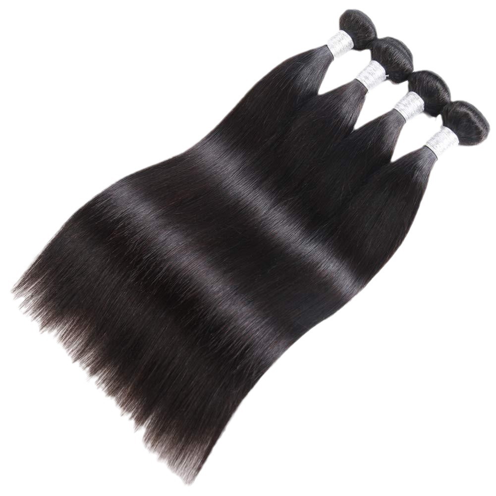 Peluca de fibra sintética estilo africano para mujer, cabello liso negro, peluca de fibra sintética, extensiones de cabello, paquete de cabello