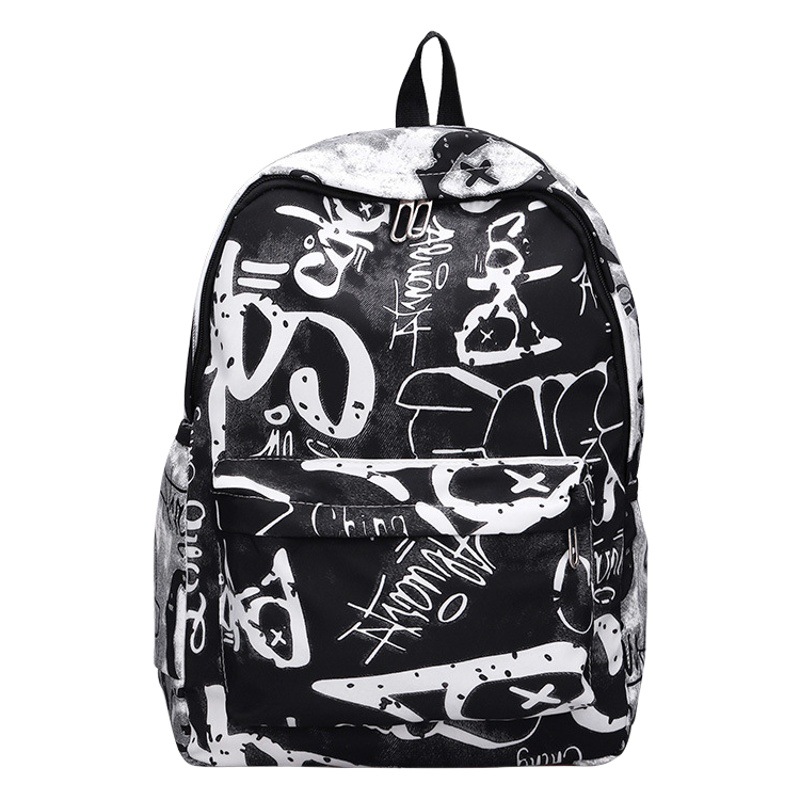 Nuevo estudiante de secundaria mochila personalizada carta graffiti mochila pareja de gran capacidad mochila bolso de viaje moda
