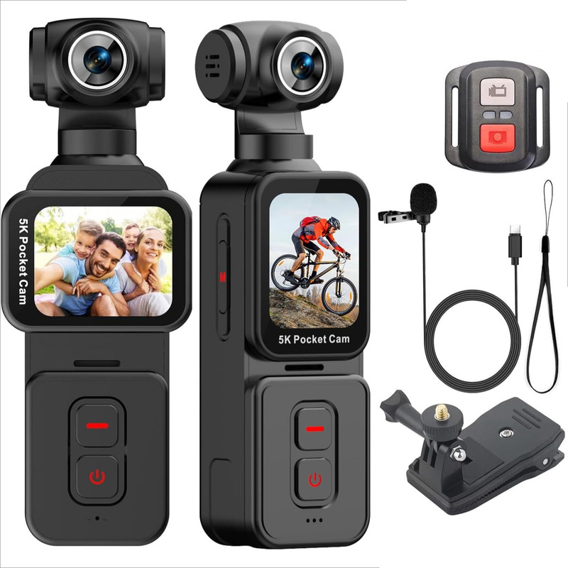 5K Hd Pocket Gimbal Action Camera Handheld Touchscreen Outdoor Cycling Anti-Shake Vlog Camera