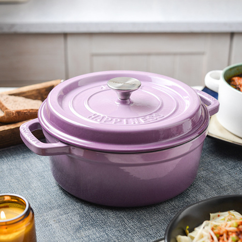 Export quality 25CM enamel cast iron pot soup pot cast iron porcelain pot non-coated non-stick iron pot iron stew pot