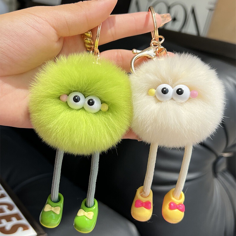 Cute Imitation Rex Rabbit Big Long Legs Small Coal Ball Car Keychain Pendant Plush Bag Pendant Gift Doll Cute Imitation Rex Rabbit Big Long Legs Small Coal Ball Car Keychain Pendant Plush Bag Pendant Gift Doll