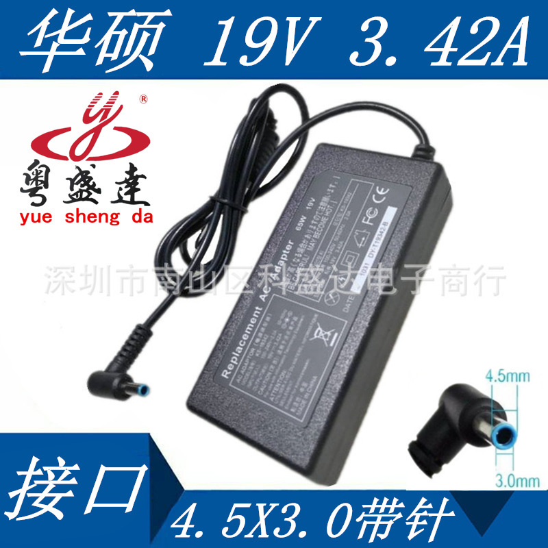 SuitAble for Asus 19V3.42A LAptop Power Supply ChArger InterfAce 4.5X3.0mm SmAll Port with Pin