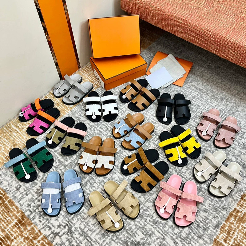 Трансграничные тапочки для пар летом носить H-образную кожаную обувь