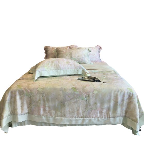 Light Luxury Cool-feeling Silky Summer Cool Quilter Lyocell Tencel Air-conditioning Quilter Advanced-feeling Thin Summer Quilter Four-piece Dove