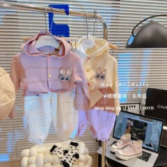 2025新款女童网红开衫卫衣休闲春秋薄卫衣女宝宝洋气连帽上衣