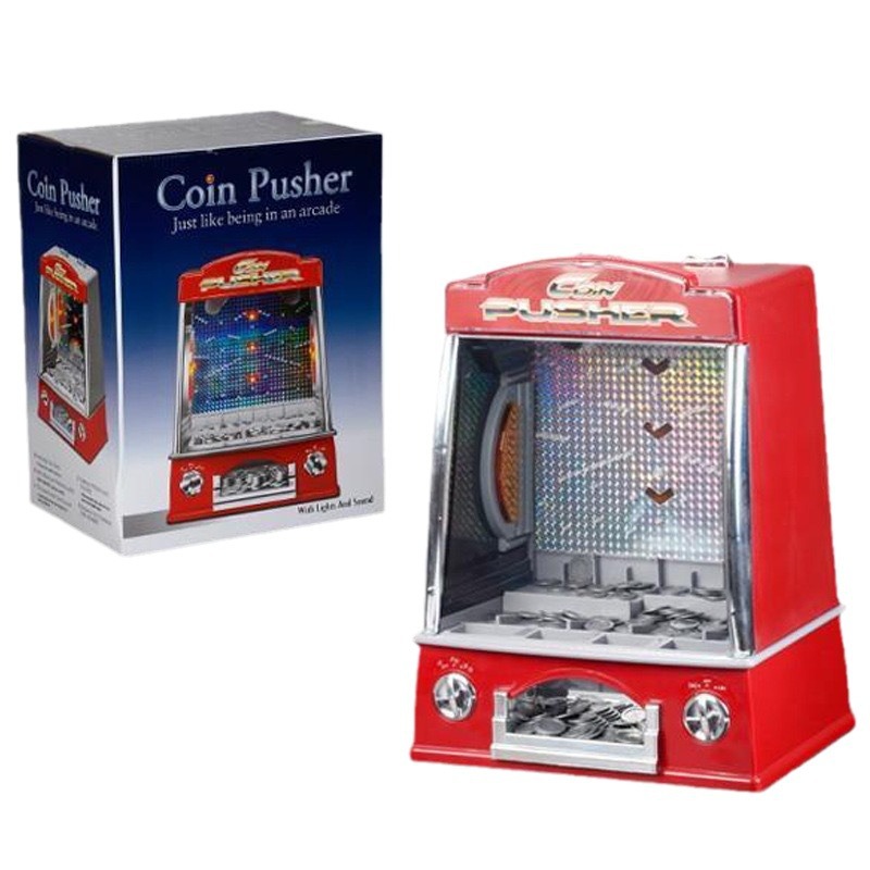 Mini empujador de monedas para niños pequeña luz eléctrica música de escritorio empujador de monedas juguete máquina de juego interactiva entre padres e hijos image 3