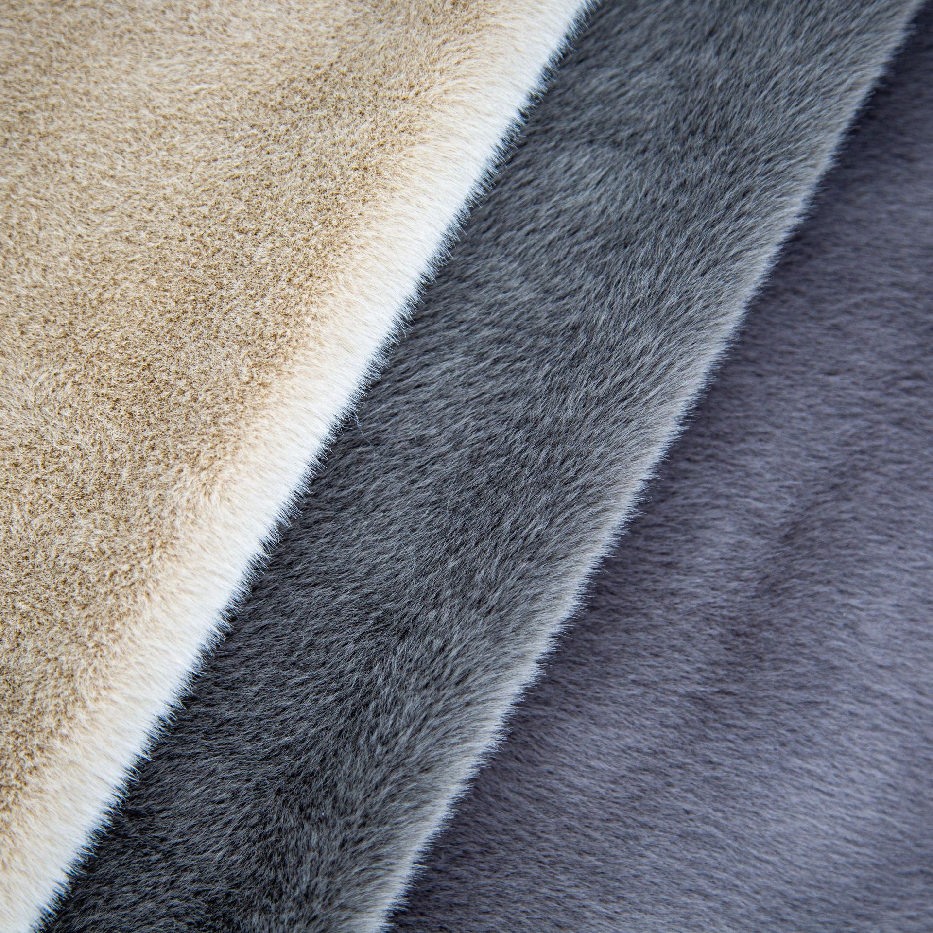 高低毛仿貂绒兔毛素色pv绒毛毯服装抱枕面料跨境OEKO-TEX