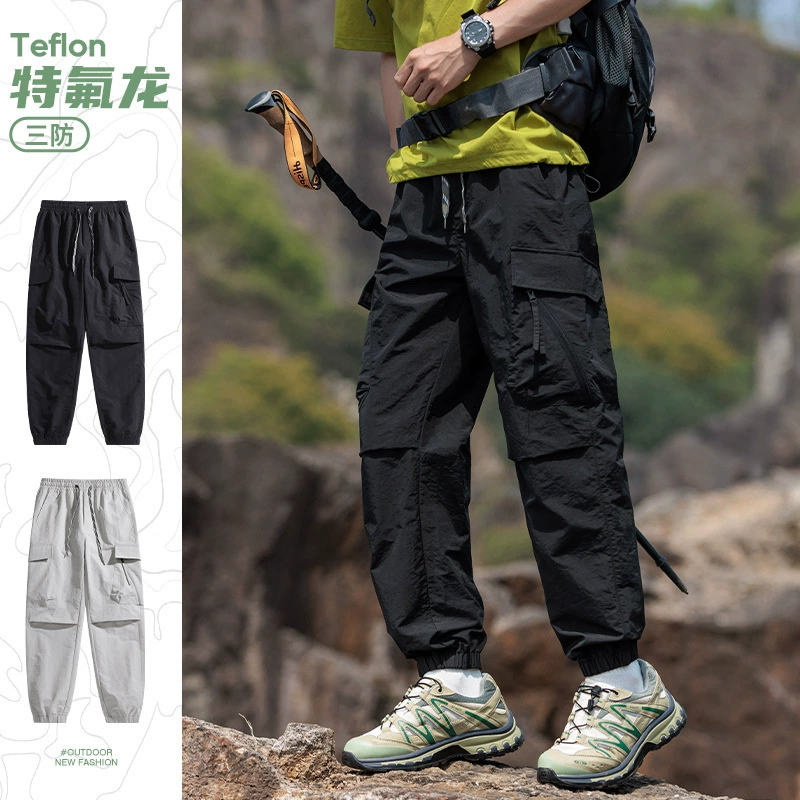 Модные мужские трансформируемые брюки для занятий спортом на открытом воздухе, свободные брюки с несколькими карманами, водонепроницаемые, дышащие брюки-карго.
